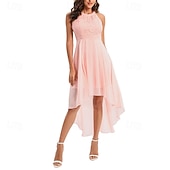 cheap Chiffon Dresses-Women's Midi Dress Chiffon Dress Casual Dress Elegant Fashion Modern Outdoor Vacation Party Regular Fit Plain Sleeveless Halter Neck Blue Pink Purple Summer Spring