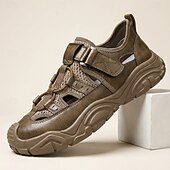 halpa Outdoor Sandals-Men's Brown Adjustable Outdoor Sport Sandals, Breathable Summer Hiking Shoes, Lightweight Casual Style for Men, Perfect for Island Trips, Outdoor Activities and Travel