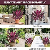 cheap Artificial Flower-6 Pcs Artificial Tropical Plant 17 Leaves Faux Bamboo Dracaena for Indoor &amp; Outdoor Decor, DIY Floral Arrangements, Plant Walls, Garden, Patio &amp; Greenery Accents