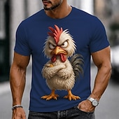 baratos Camisetas com estampa animal-Homens Animal Engraçado Camiseta Manga Curta Camiseta Impressão 3D Gola Redonda Camisa Exagerado Designer Festa Feriado Azul Preto Branco Verão Primavera Roupa S M L XL XXL XXXL