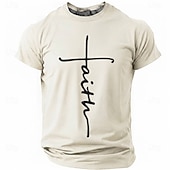  Hombre Cruz Fe Camiseta Manga Corta Camiseta Impresión 3D Cuello Barco Camisa Moda Design Sencillo Casual Diario Fiesta Rojo Verano Primavera Ropa S M L XL XXL XXXL