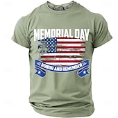  Muistopäivä Miesten Soldier T-paita Lyhythihainen T-paita 3D-tulostus Tiukka pyöreä kaula-aukko Paita Muoti Päivittäin Päivittäin Katu Rubiini Kesä Kevät Vaatetus S M L XL XXL XXXL