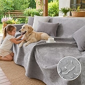 billige Sofa trekk-Ripebestandig seksjonssofatrekk til sofa, vannavstøtende sofatrekk L-formet til hund &amp;katt kjæledyrvennlig sklisikre sofatrekk vaskbare
