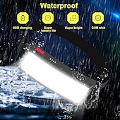 cheap Head Lights-COB Portable Floodlight Headlamp Built-in Rechargeable Lithium Battery Outdoor LED Super Bright Camping Headlight Fishing Lamp