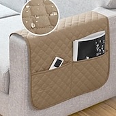 abordables Housse de canapé-Ensemble de 1 housse d'accoudoir imperméable gris foncé pour canapé, avec 2 grandes poches latérales pour télécommande TV, antidérapante, résistante et lavable, idéale pour le salon.