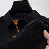 abordables Polo classique pour homme-Homme Polo en seersucker Ice Silk Texturé Occasionnel Fête Classique Manche Courte Mode Basique Uni Boutons Refroidissement Été Printemps Bleu Noir Blanche bleu marine Gris Polo en seersucker Ice Silk
