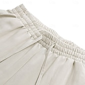 abordables Classique-Homme Pantalon en lin Tencel Pantalons Pantalon d'été Cordon de serrage Avec Poches Taille Élastique Uni Confort Respirant Longueur complète Quotidien Extérieur Plage Mode Style Classique Kaki Non
