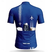preiswerte Radtrikot Herren-Herren Radtrikot Geometrisch Fahhrad Kurzarm Fahhrad Trikot Oberteil mit 3 Gesäßtaschen UV-beständig Schnelltrocknend Mit Taschen Frontreißverschluss Sport Blau Bekleidung