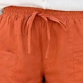 billige Bukser-Dame Shorts Sommershorts Strandshorts Ferie Mote Fritid hverdag Kort Høy Midje Helfarge عادي Snorer Lomme Elastisk midje Komfort Myk Pustende Uelastisk Gateklær Strand Ferie Mørkebrun Grønnblå Svart