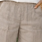 cheap Pants-Women's Cotton Linen Shorts Bermuda Shorts Shorts Baggy Shorts Vacation Vintage Fashion Knee Length Low Waist Solid Color Plain Pocket Elastic Waistband Comfort Soft Breathable Inelastic Streetwear