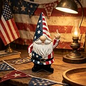  onbeleefde kabouter met opgestoken middelvinger, ondeugende tuinkabouter, grappige mini-kabouterdecoratie, beeldje met opgestoken middelvinger voor buiten in de tuin, op het terras of in het gazon.