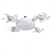 cheap Decoration Bulbs-Ceiling Fan with Light, Remote Control 3 Speeds 3 Colors 2 Timers Quiet Motor E26 E27 Bulbs, with Foldable Blades, for Living Room Bedroom