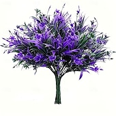 economico Fiore finti-12 bouquet di fiori artificiali viola brillante con protezione UV, piante artificiali realistiche, adatte per decorazioni interne ed esterne, perfette per appendere fioriere e giardini.