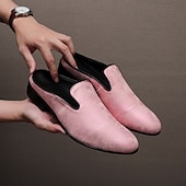 お買い得  メンズ・クロッグス＆ミュール-メンズ ピンク スエード ミュール ローファー スリッポン ファッション ドレスシューズ ソフトでエレガントなステートメント フットウェア 結婚式、パーティー、宴会、プロム、イブニング イベントに最適