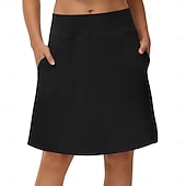 abordables Jupes et skorts pour femmes-Femmes Couleur Unie Jupe décontractée Jupes de tennis avec shorts Jupe de sport Avec Poches Taille haute Élastique Évacuation de la transpiration Respirant Tennis Le golf Course Jupe Jupe-short Gris