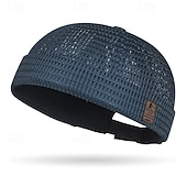 ieftine incalzire racire-Pălărie de vară pentru bărbați, fără boruri, respirabilă, cu plasă ușoară, cu etichetă din piele, ventilație cu grilă goală, pălărie de soare unisex în stil hip hop pentru exterior