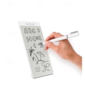 זול מחשבים וטאבלטים-לוח כתיבה LCD רב פעמי בגודל 5.5 אינץ' ללא נייר, לוח טיוטה אלקטרוני נייד לרישום מהיר &amp;הודעות, לוח ציור דיגיטלי קל משקל לילדים ומבוגרים למשרד ביתי, לבן