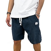economico Pantaloncini casual-Per uomo Shorts Shorts da Spiaggia Pantaloncini casual Pantaloncini di velluto a coste Tasca Elastico in vita Semplice Comodità Traspirante Lunghezza al ginocchio All'aperto Spiaggia Vacanza Vacanza