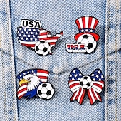 olcso Az Egyesült Államok 250. évfordulója-2026-os amerikai foci világbajnokság, fém zománc kitűző – hazafias amerikai foci jelvény, szurkolói gyűjtői ajándék kiegészítő