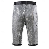 cheap Bottoms-Retro Vintage Disco 1980s Shorts Disco Sequins Fancy Dress Men's Halloween Carnival Performance Bar Adults' Shorts Summer