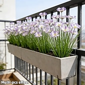 baratos Flor artificial-Conjunto de 7 flores artificiais para exterior e plantas bulbosas, réplicas em plástico de margaridas africanas e plantas rasteiras bulbosas, flores artificiais realistas de grama-cebola, adequadas