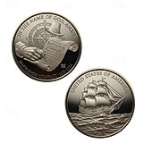 levne 250. výročí USA-Pamětní mince k 250. výročí USA, kompaktní mince Mayflower 1620–2016, poutní loď &amp;historický dokument, odolný kovový vlastenecký sběratelský suvenýr k vystavení