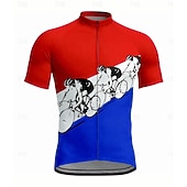 economico Maglie da uomo-Per uomo Maglia da Ciclismo Grafico Geometrico Manica Corta Bicicletta Maglia Top con 3 tasche posteriori Resistente ai Raggi UV Asciugatura Rapida Cerniera Frontale Strisce Riflettenti Gli sport