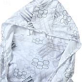 baratos Tops-Homens Camisa de Trilha Camisa de pesca Camisa com proteção UV Manga Longa Com Capuz Blusas Ao ar livre Proteção Solar UV Respirável Verão Primavera Terileno Preto Branco Vermelho Pesca Alpinismo