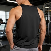 tanie Tank topy sportowe-Męskie Bezrękawnik Kamizelka Podkoszulki Bluzka na ramiączkach Bez rękawów Łódeczka Lato Wiosna Równina Moda Klasyczny Wygodny Gładkie Codzienny Siłownia Ulica Czarny Biały Wino Top Tee dla mężczyzn