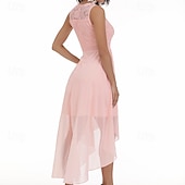 billige Chiffonkjoler-Dame Lang kjole Maxikjole Chiffonkjoler Blonde kjole Uformell kjole Elegant Mote Moderne utendørs Feriereise Ut på byen Normal عادي Ermeløs V-hals Blå Rosa Navyblå Sommer Vår