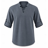  Médiéval Renaissance Chemise Pirate Viking Déguisement Homme Viking Pirate Halloween Carnaval Performance LARP Foire de la Renaissance Adulte Chemise Printemps & Été