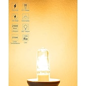ieftine Becuri cu Halogen-Becuri mini candelabre cu halogen jde11 120v 75w/100w, bec t4 jd e11 (bec LED de schimb e11) bec halogen t4 alb cald 2700k, reglabil, pentru ventilator de tavan, candelabre, lămpi de masă, 4 buc.