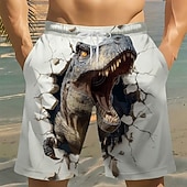 economico Animali &amp; Uccelli-Per uomo Ruggente Animale Dinosauro Costumi da bagno Costumi da bagno Pantaloncini da bagno Pantaloncini da Surf Misura del girovita medio Divertente Vacanza al Mare Tasche Laterali fodera in rete