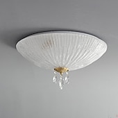 cheap Ring &amp; Round Design-Modern Minimalist Round Dome Glass Crystal Full Copper Chandeliers 2/3/4 Light E14 Flush Mount Ceiling Light For Bedroom 110-240V