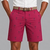 preiswerte Bedruckte Shorts-Herren Kokospalme Tropische Pflanzen Bermudashorts Freizeitshorts Kurze Golfhosen Mittlere Taille Hawaiianisch Arbeit Strand Sport im Freien Kurze Hose mit flacher Vorderseite und 4 Taschen Designer