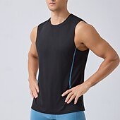 お買い得  ジム用タンクトップ-男性用 タンクトップ ベスト アンダーシャツ ノースリーブシャツ ノースリーブ クルーネック 夏 春 平織り ファッション スポーティー クラシック 速乾性 スリム アウトドア ジム用 スポーツ ブラック ホワイト ピンク メンズトップTシャツ