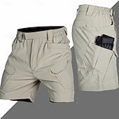 cheap Outdoor-Men's Tactical Cargo Cargo Shorts Shorts Summer Shorts Casual Shorts Elastic Waist Multiple Pockets Plain Waterproof Comfort Knee Length Casual Outdoor Beach Fashion Streetwear Black Khaki