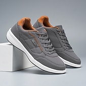 baratos Tênis Casuais-Tênis masculino casual de amarrar, marrom, confortável para corrida e caminhada, ideal para trabalho, viagens e uso diário.