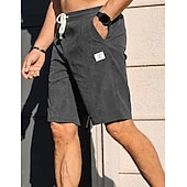 economico Pantaloncini casual-Per uomo Shorts Shorts da Spiaggia Pantaloncini casual Pantaloncini di velluto a coste Tasca Elastico in vita Semplice Comodità Traspirante Lunghezza al ginocchio All'aperto Spiaggia Vacanza Vacanza