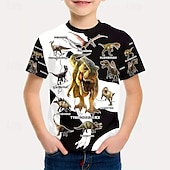 ieftine Animale 3D pentru băieți-Băieți 3D Grafic Dinozaur Tricou Manșon scurt Tipărire 3D Vară Primăvară Sport Modă Șic Stradă Copii 5-12 ani Stil Nautic Casual Zilnic În aer liber Fit regulat