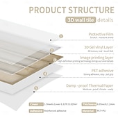 baratos Wall Stickers-20pcs 3d Self-Adhesive Wall Imitation Tile Sticker, Light Beige Decorative Pattern Removable Wall Sticker, Used For Kitchen Back Fender, Bedroom Living Room Decoration Home Wall Renovation Decorative