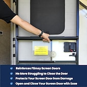 abordables Servicio de Vehículo-Barra de agarre de aluminio para puerta mosquitera de caravana - Accesorios ajustables para la barra transversal de la puerta mosquitera de la caravana - Protector resistente para facilitar la salida