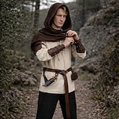 halpa Asusteet-Keskiaika Renessanssi Housut Pusero hupullinen viitta Pitkähihainen Jousimies Merirosvo Ranger Solmittava Naamiaispuku Miesten Merirosvo Naamiaiset Juhla Renessanssin messut LARP Aikuisten Pusero
