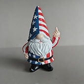  onbeleefde kabouter met opgestoken middelvinger, ondeugende tuinkabouter, grappige mini-kabouterdecoratie, beeldje met opgestoken middelvinger voor buiten in de tuin, op het terras of in het gazon.