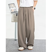 economico pantaloni casual-Per uomo Pantaloni Pantaloni casual Pantaloni Larghi Borse refrigeranti Coulisse Tasca Elastico in vita Semplice Comodità Morbido Casuale Quotidiano All'aperto Vacanza Moda Vestibilità comoda Nero