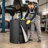 baratos Capa para Móveis de Pátio-Capas para armazenamento de pneus, capa grande para pneus de inverno, impermeável, com bolsa de armazenamento prática, capa resistente às intempéries para empilhar pneus (comporta 4 pneus, diâmetro de