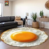 cheap Area Rugs-Raccoon Round Area Rug 2D Flat Print 3D Visual Illusion Wearing USA Hat Breaking Through Stars-Stone Border Perfect Home Decor