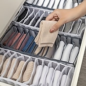 cheap Storage &amp; Organization-5-Piece Foldable Wardrobe Storage Boxes - Grid Underwear Storage Bags - Multi-Size Nylon Drawer Dividers for Underwear, Socks, and Ties, Stylish
