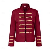economico Capispalla-Medievale Rinascimento Cappotto Lunghe Gentildonna Nobildonna Tinta unica Aderente &amp; Svasato Costume Per donna Reale Halloween Carnevale Fiera Rinascimentale LARP Adulti Cappotto