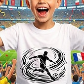 cheap Boy's 3D Sports &amp; Game-Boys' 3D Graphic Football T shirt Tee Short Sleeve 3D Print Summer Spring Sports Fashion Streetwear Kids 4-12 Years Crew Neck Casual Daily Outdoor Regular Fit